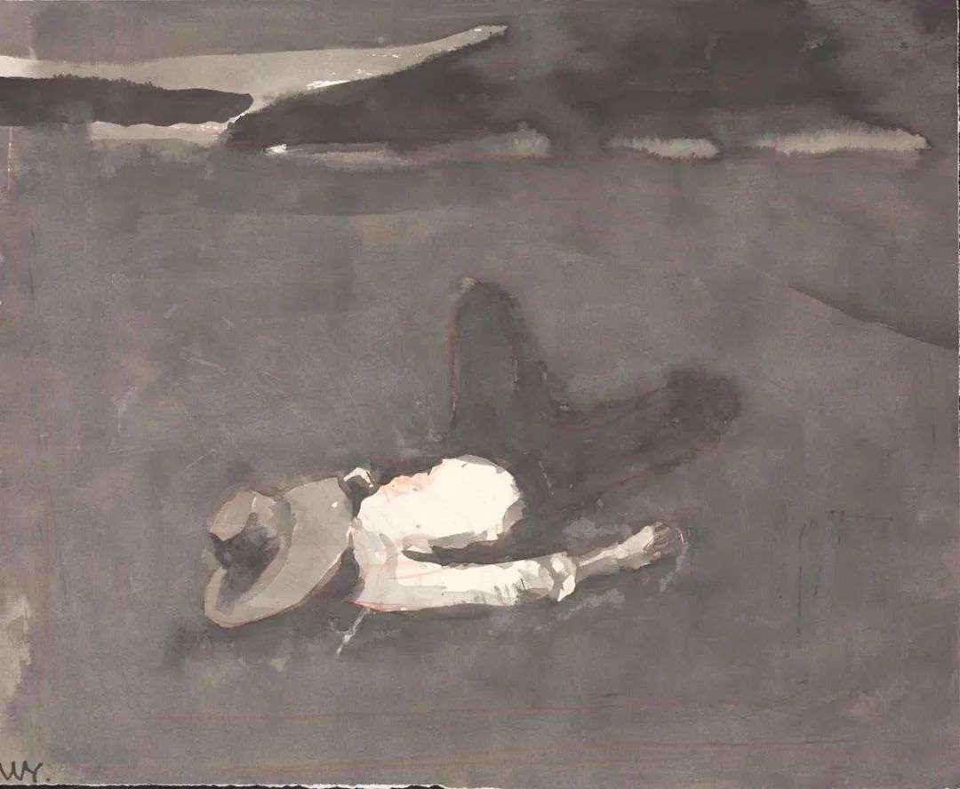 重拾-系列B-09紙面水墨外框尺寸60 x 60 cm
